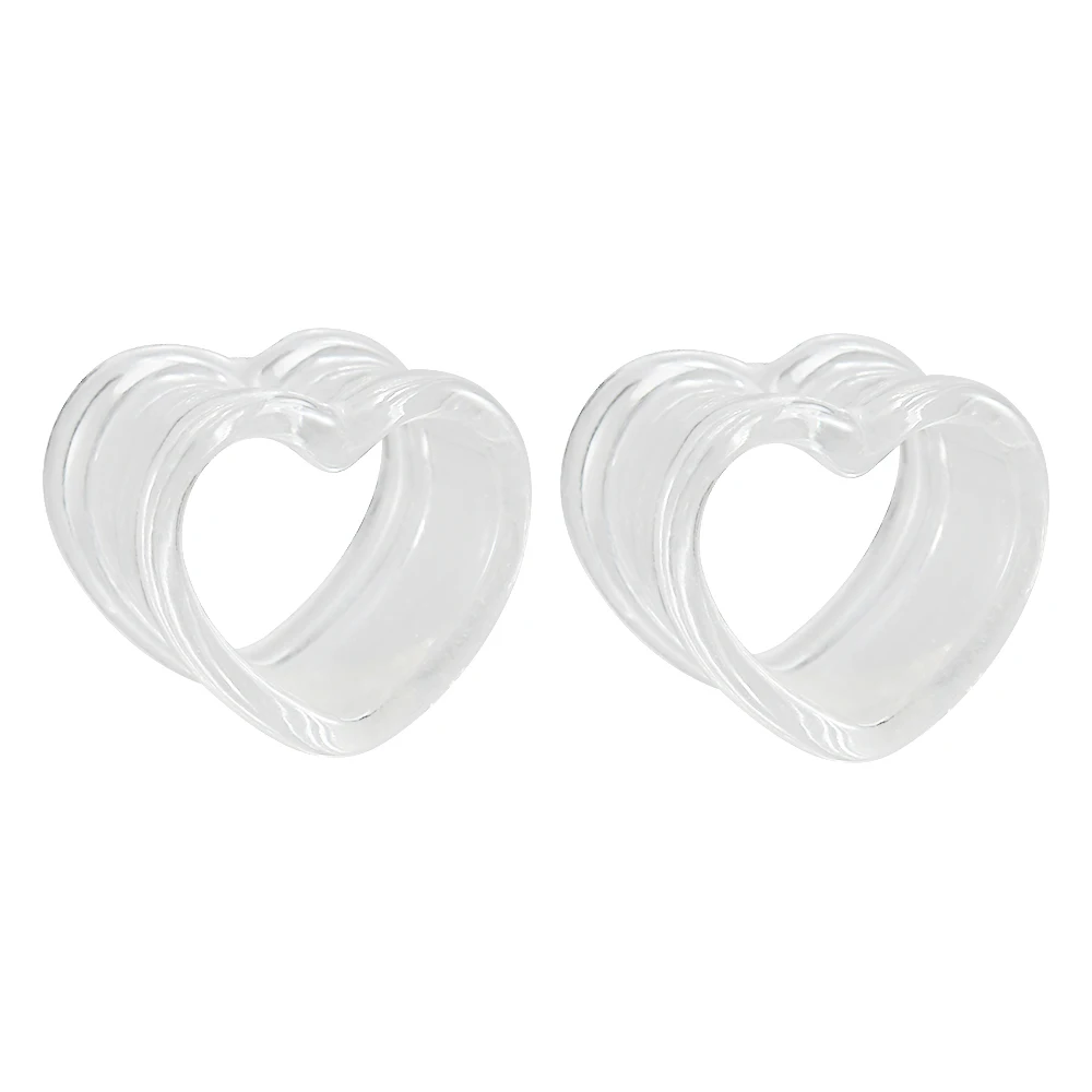 Acrylic Love Heart Shaped Ear Gauge Piercing