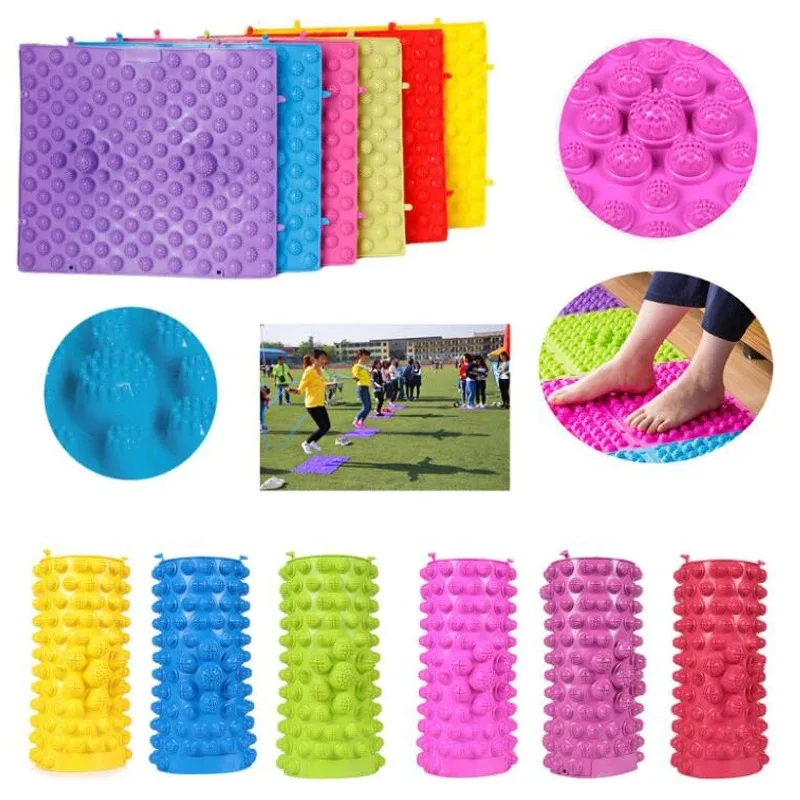 6Pcs/Set Pressure Game Fitness Toys Sensory Integration Toys Acupressure Therapy Foot Reflexology Play Floor Mat Walking Massage