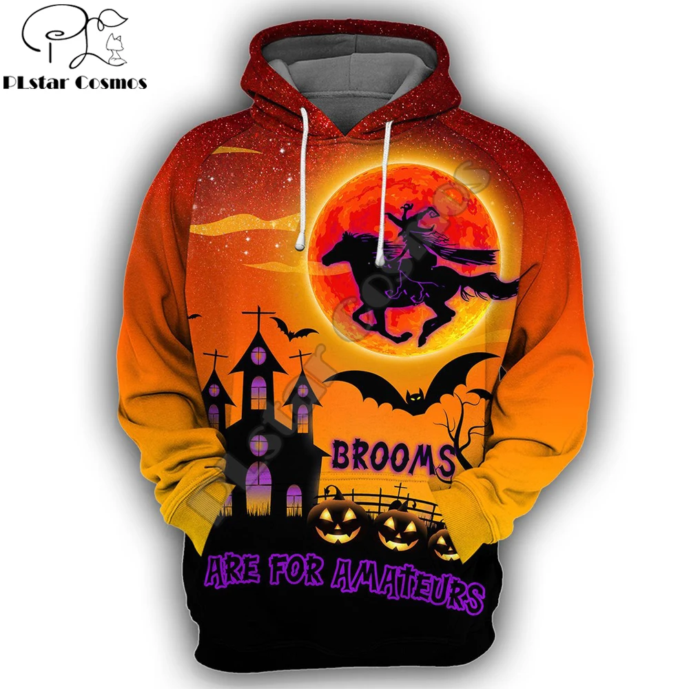 

PLstar Cosmos Horse Witch Halloween Мужские модные толстовки с 3D принтом, осенний пуловер унисекс, повседневный sudadera de hombre TDD67