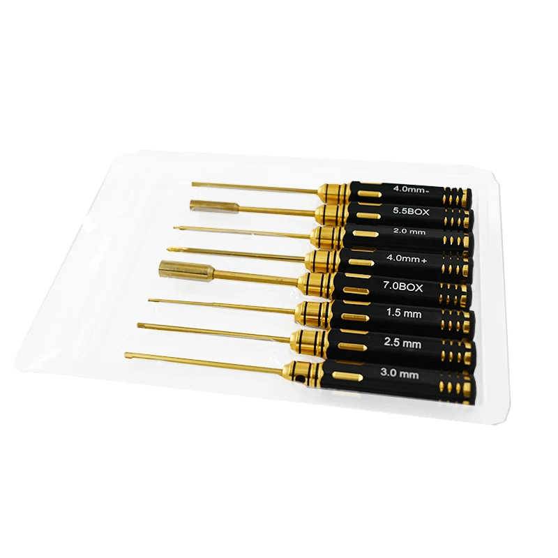 Rc Hex Driver Set 8 Stuks 1.5/2.0/2.5/3.0 5.5/7.0Mm Zeskant Allen Schroevendraaier Rc Reparatie Tools Kit Moer Phillips Sleutel Voor Rc Helikopter