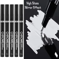 5/1pcs Chrome Pen Marker Mirror Waterproof Paint Repair For Rock Ceramic Glass Metallic Gold/Silver 2mm Nib 2