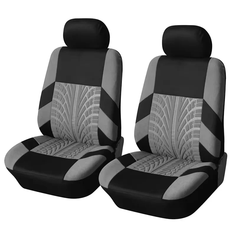 Moda frente capas de assento de carro acessórios do carro pista de pneu estilo em relevo durável