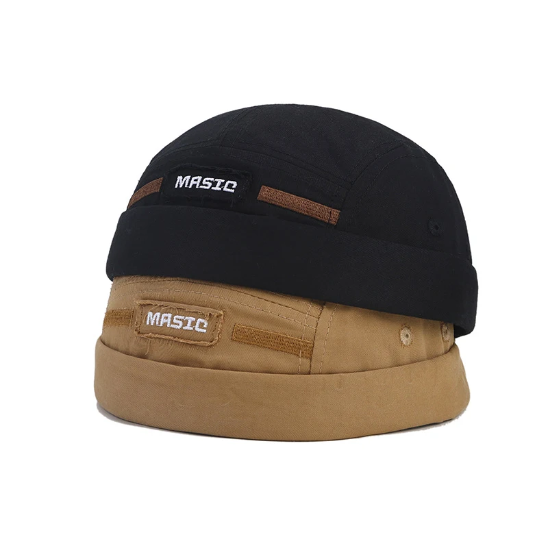 Bocca Docker Cap Without Visor Embroidery Dome Beanies Skullcap Solid Color Vintage Summer Autumn Spring Hip Hop Fashion Hat