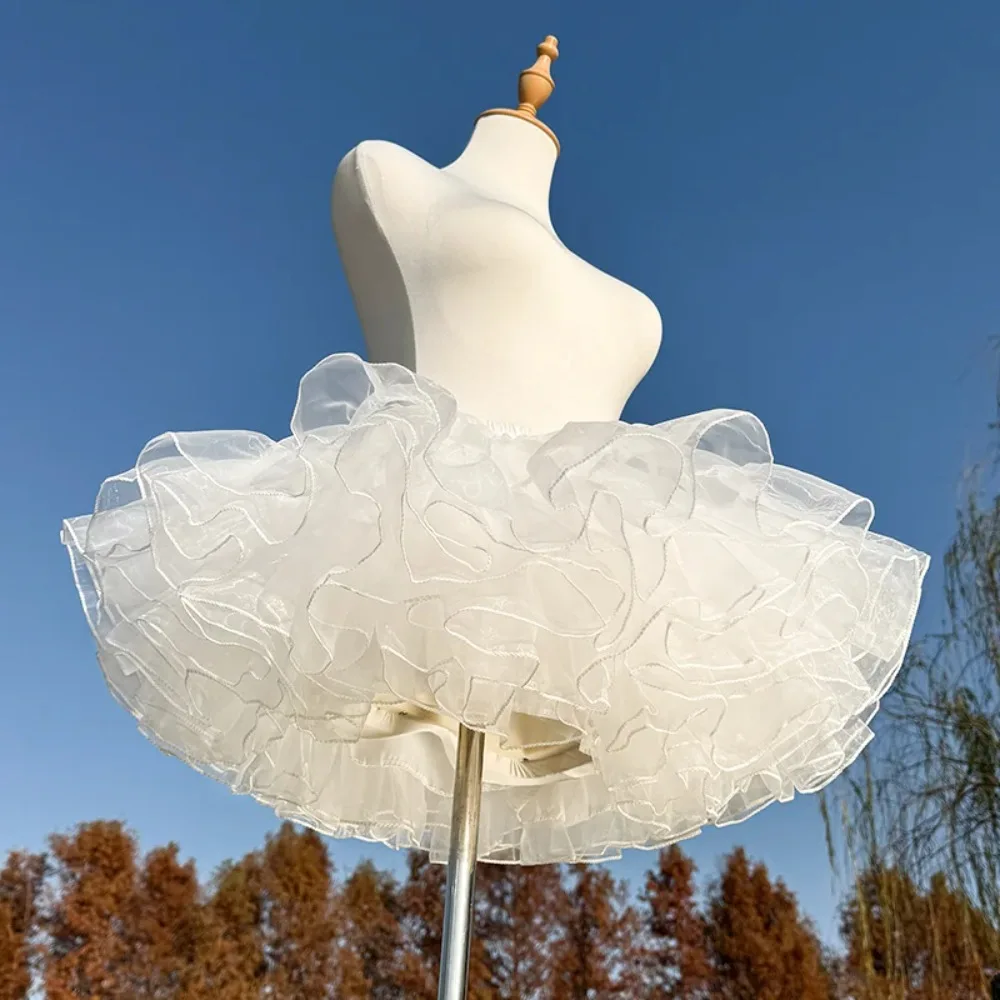 ثوب نسائي لـ A-Linie، Ballkleid، Hochzeitskleid، 4-lagiger Tuhl، uns Reifen، Braütchzeit، Lolita، kurze ثوب نسائي #5