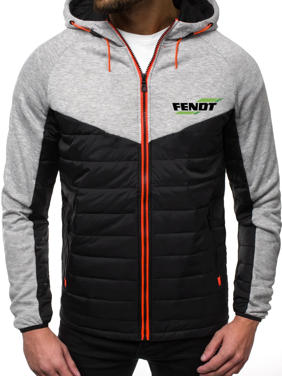 2021 New FENDT Print Custom Made Men Zipper Down Jacket Pocket Cotton Warm Slim Casual Popular Man Down Jackets Hoodie Cardigan