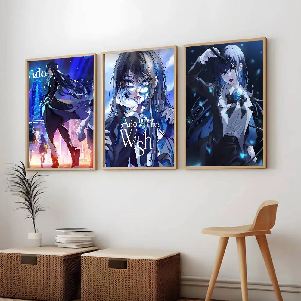 A-Ado V-Virtual Singer Popular Poster Canvas painting poster with prints Home bedroom living room decoration gift