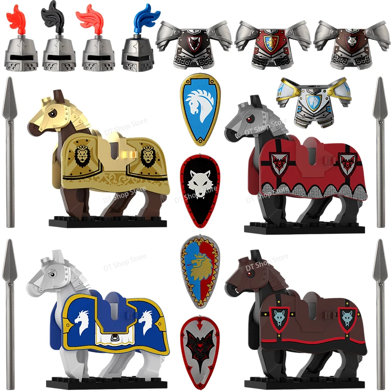 

Middle Ages War Horse Animals Figures Accessories Knights Building Blocks Kids for Toys Christmas Gifts M135 M136 M137 M138 M139