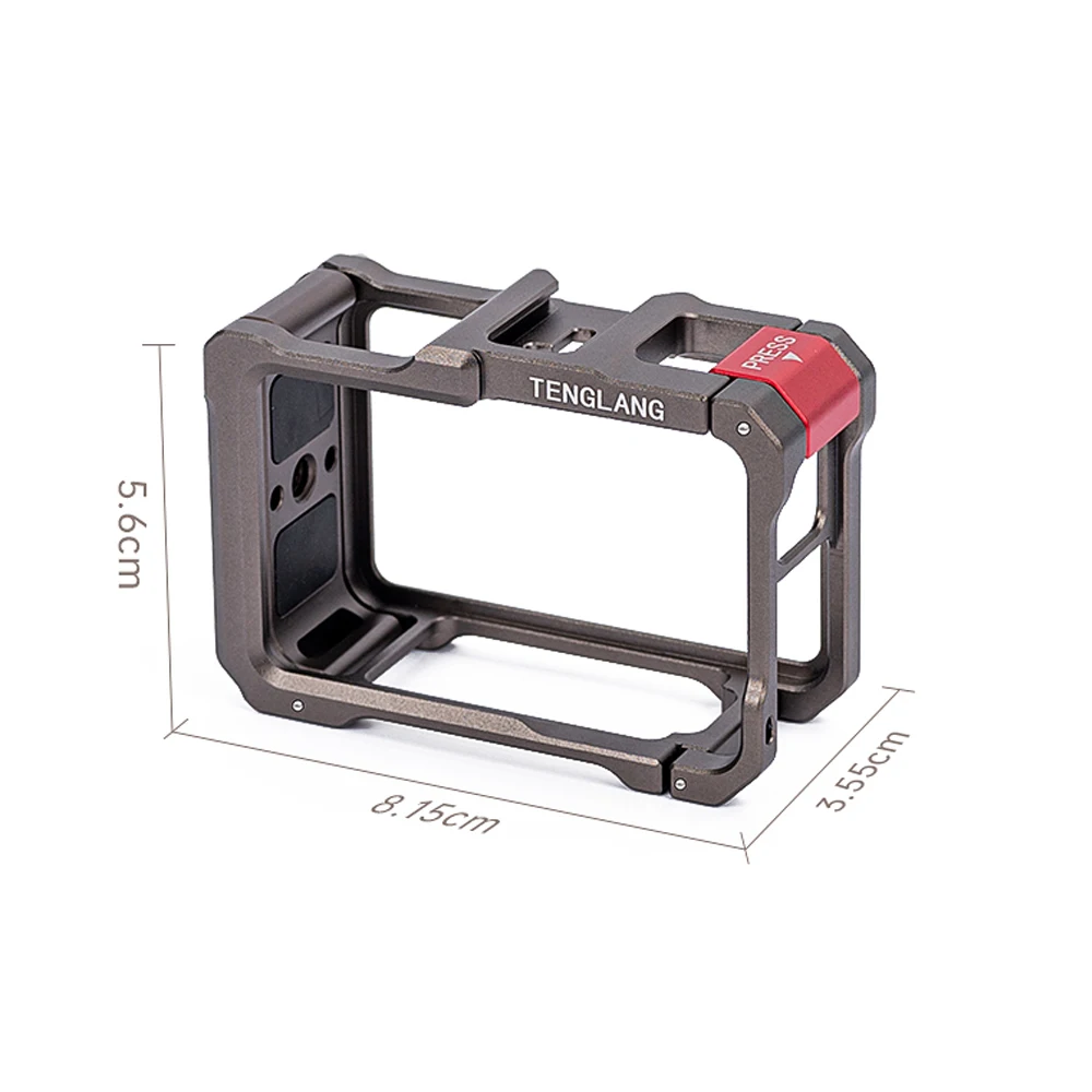 DJI OSMO アクション 5Pro 4 3 完全保護フレームケースクイックリリースコールドシュー 1/4 穴金属ケージカメラアクセサリー