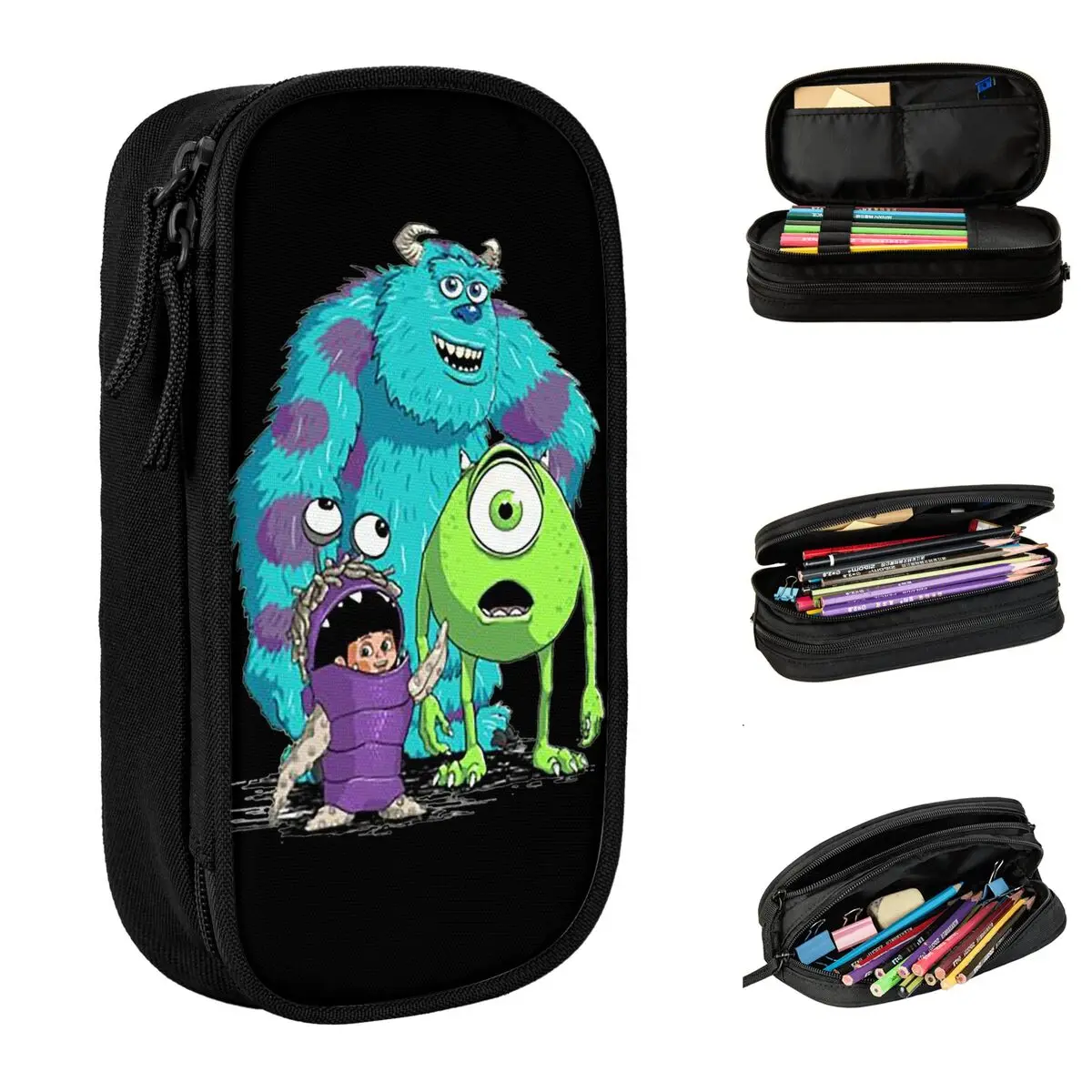 Monsters Inc University Sullivan Boo Pencil Cases Fashion Pen Box Bags Student Large Storage Students School Gifts Pencilcases