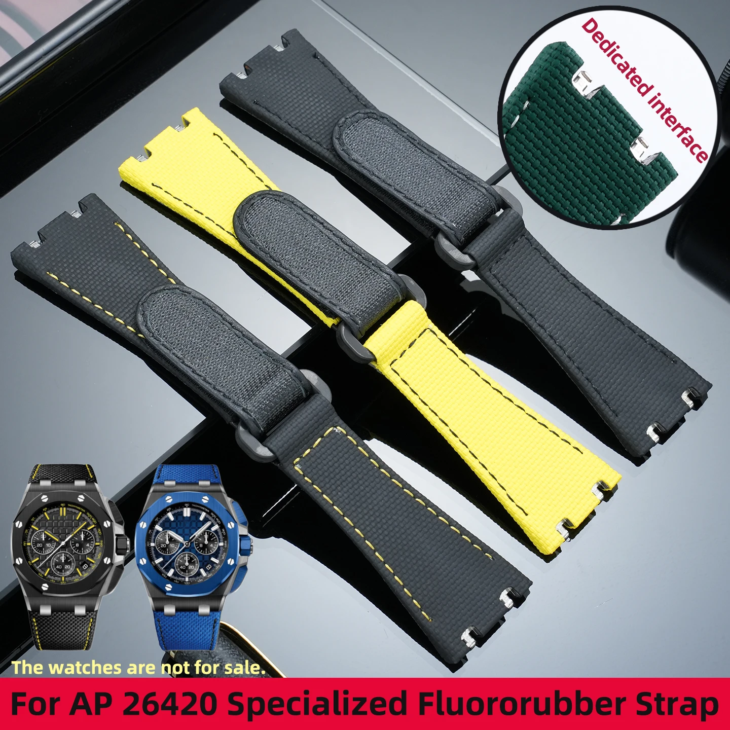 

For Audemars Piguet ROYAL OAK OFFSHORE 26420 Fluororubber Watch Strap AP 26420 Customized Dedicated Watch Band Men Wristband