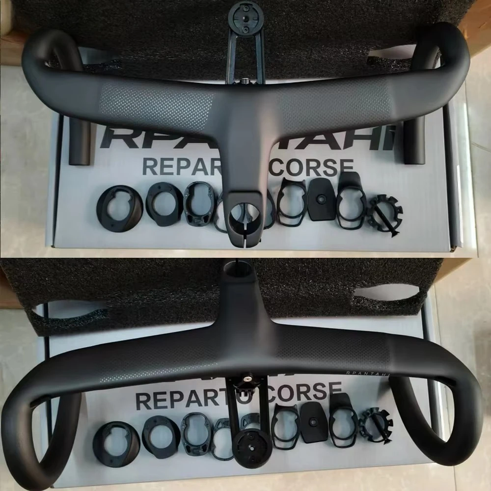 31.8/28.6mm Road Bike Full Carbon Integrated Handlebar All Internal Routing Premium Carbon Fiber Bicycle Handlebar