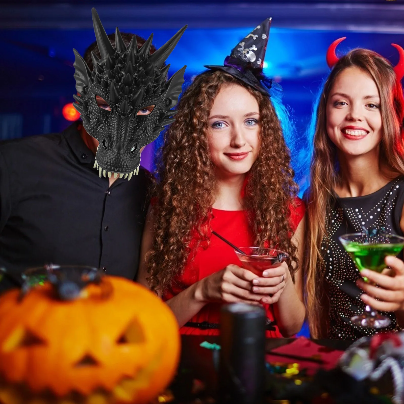 

2 Pcs Dragon Head Mask Halloween Prop Costumes for Adults Pu Foam Cosplay Scary Child