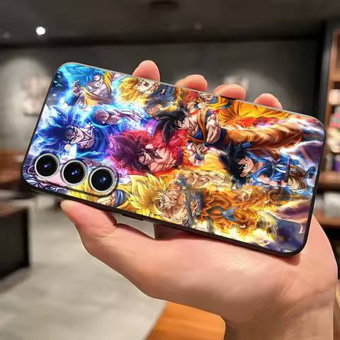 Black Soft Phone Cover Case for Samsung Galaxy S20 S21 FE S24 Plus S23 Ultra S25 Edge Dragon Ball Z Super Saiyan