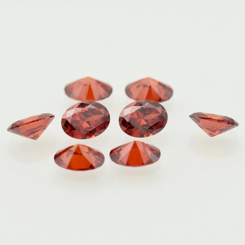 Oval Shape Cut Size 2x3~18x25mm 5A Garnet CZ Stone Synthetic Gems Loose Cubic Zirconia For Jewelry Wholesale High Quality