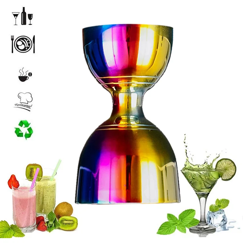 ABLJ Stainless Steel Bar Jigger, 1Oz/2Oz Cocktail Jigger Measuring Cups, Color Mirror Polished Finish Design Bartending Tools