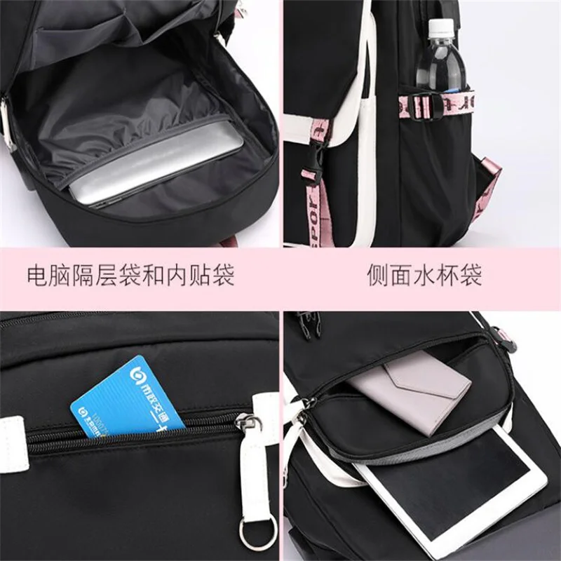 Anime Demon Slayer Tokitou Muichirou Backpack Teenarges Schoolbag USB Laptop Bag Men Women Rucksack Travel Shoulder Outdoor Bags