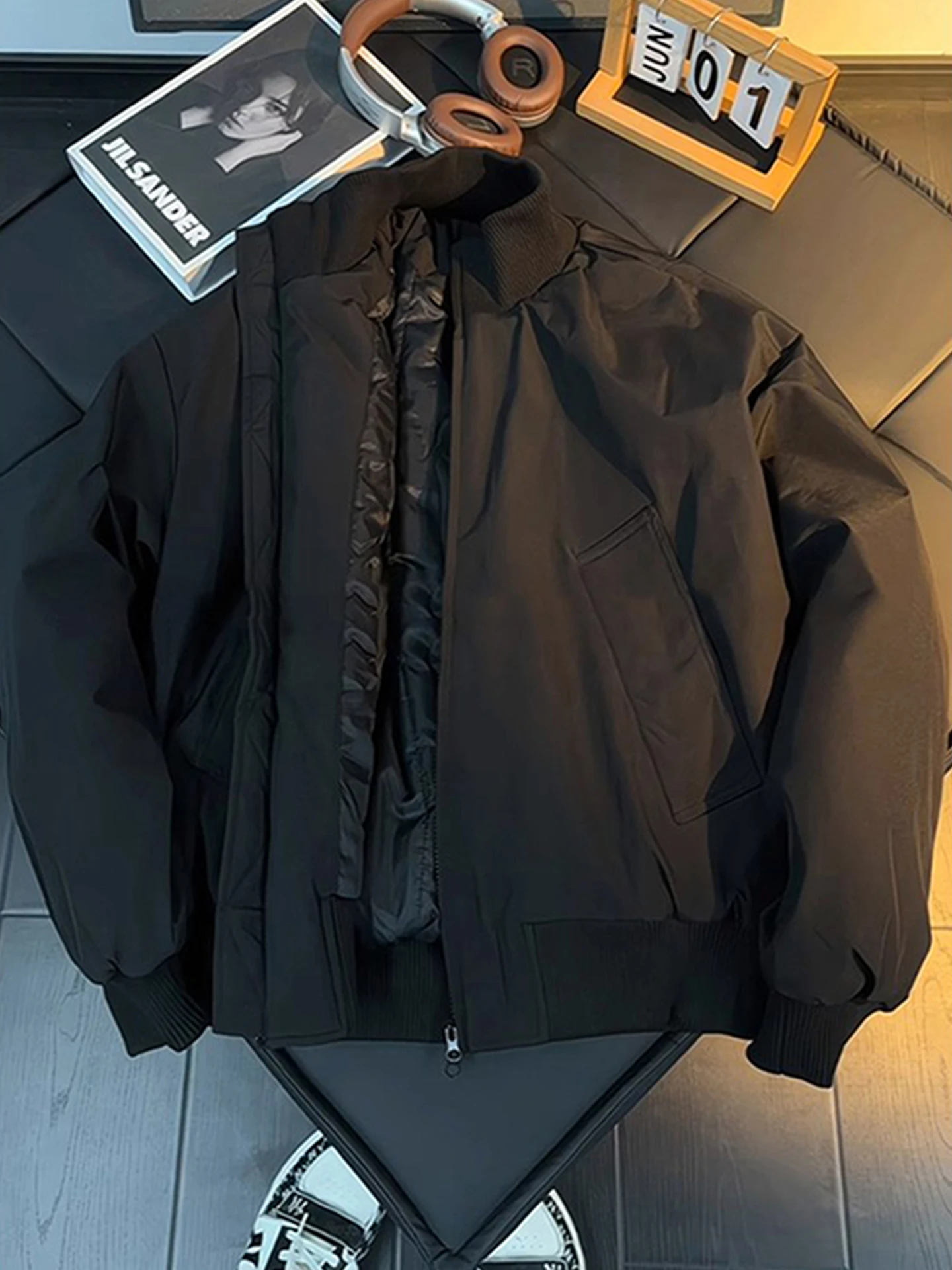 

Мужское зимнее теплое пальто Bla ort Thiened Cotton Workwear Jaet с воротником-стойкой, длинное пальто из полиэфирного волокна, застежка-молния