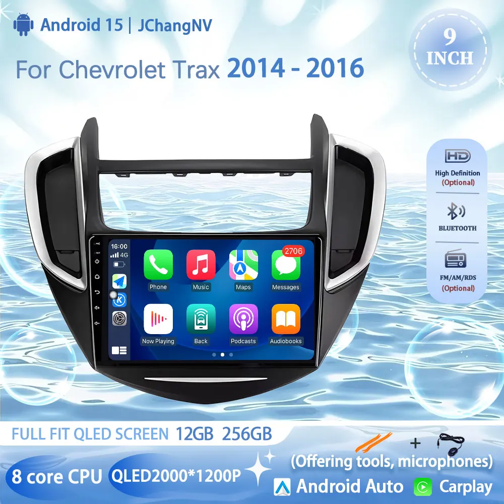 For Chevrolet Trax 2014 - 2016 Android 15 Car Radio Multimedia Video Player Auto Stereo GPS Navigation Carplay Head Unit Screen