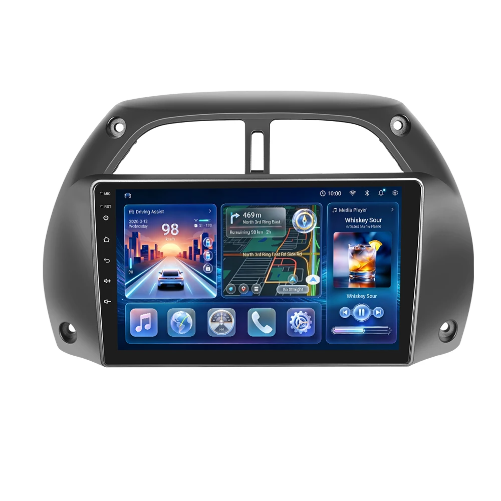 Podofo draadloze CarPlay voor Apple Android Auto autoradio voor Toyota RAV4 2001-2006 2din GPS multimedia touchscreen - afbeelding 2
