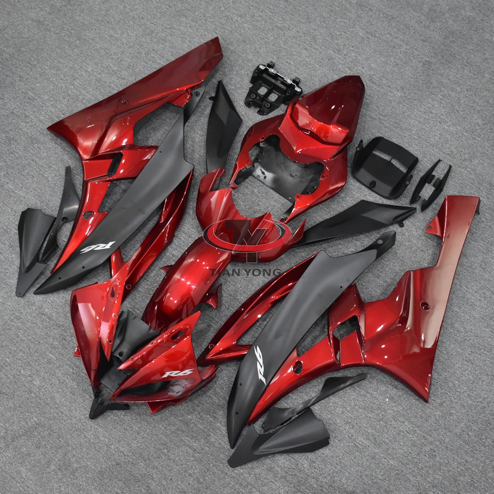 Motorcycle Injection Cowling Wine red matte black classic For Yamaha YZF600 R6 2006 2007 Full Fairing Kit Bodywork color scheme