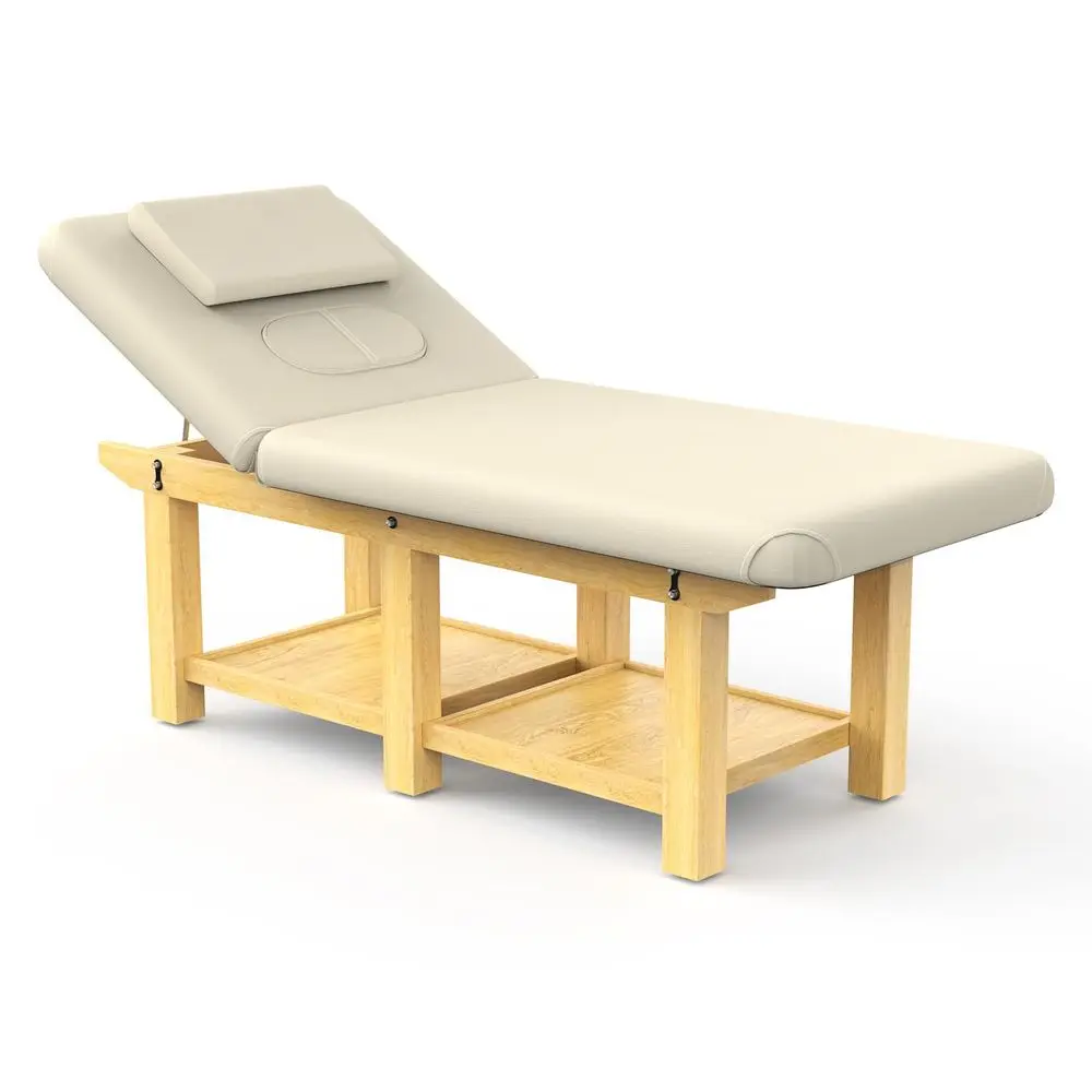 

Wide Stationary Massage Table for Treatment Table Physical Therapy Table Spa Facial Bed, PU Leather 31.5 Wide 75 Long Heavy Dut