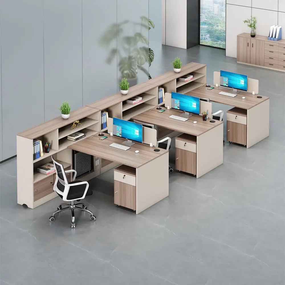 Modern Design Executive Office Desk, China Factory Apartment Desk with Curved Beautiful Appearance 5
