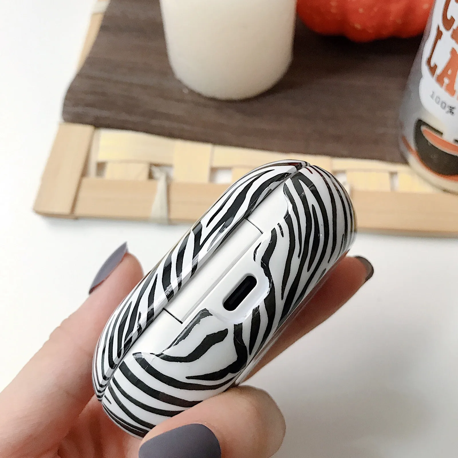 

Zebra Print Wireless Headphone Case For Buds/Buds Plus Shockproof Hard Cover Charging Hole Portable Earphone Box