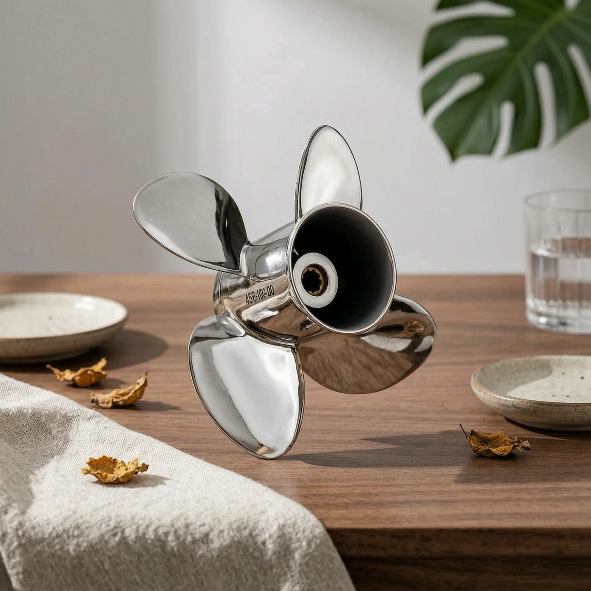 Outboard Motor Propeller Replacement 3-Blade Propeller Hardware Easy to Install Fuel Efficient for Boat Owners