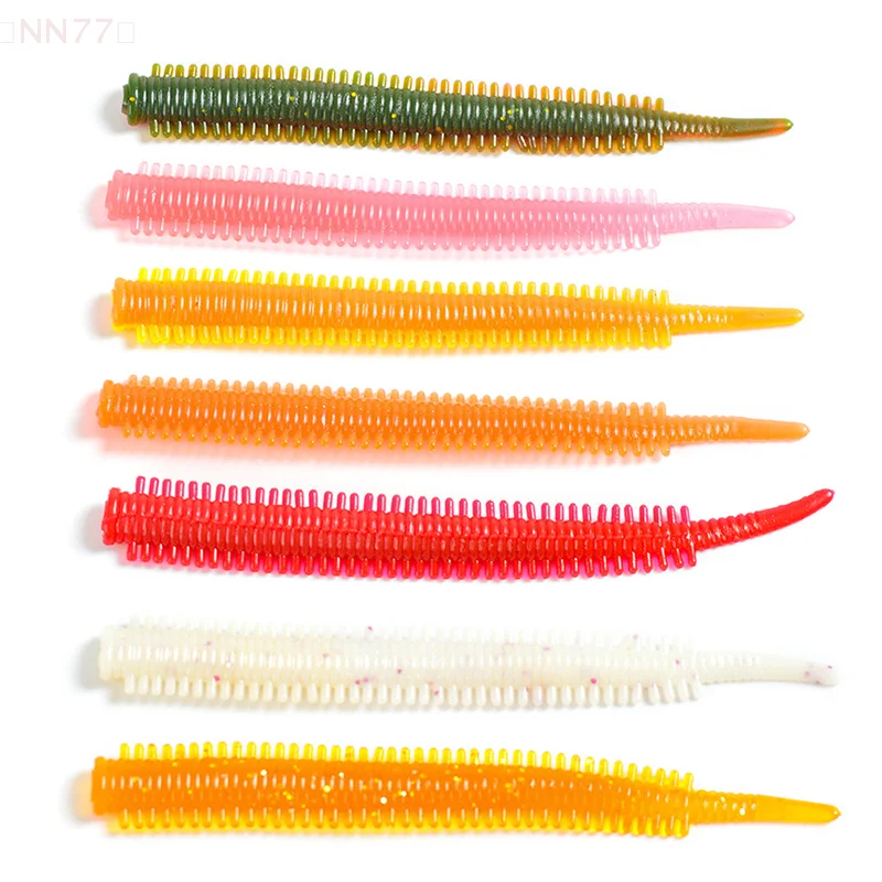 20pcs Simulation Sand Silkworm Fishing Lure Sea ​​Earthworm Float False Bait 8cm Artificial Soft Baits Earthworm Red Worm Baits