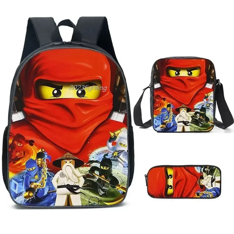 3pc Ninja Schoolbag Cartoon Anime Backpacks Print Backpack Primary Schoolbag Mochilas Backpacks for Girls Girls