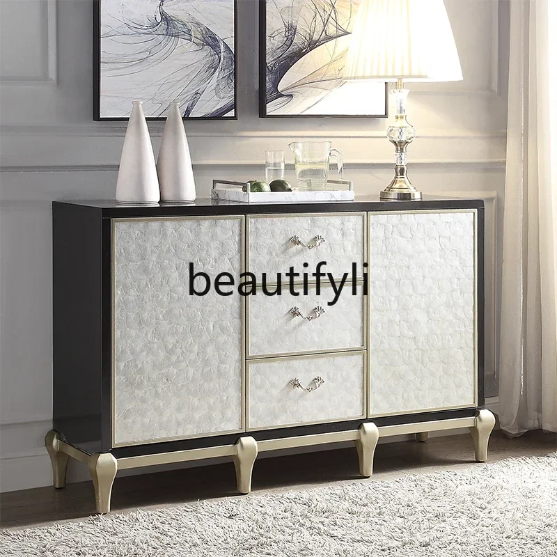 M178 American light luxury shell porch cabinet, post-modern high-end dining side cabinet, living room decoration cabinet