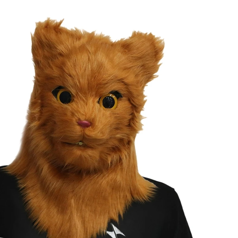 chuyển được Miệng Mặt nạ Mèo Trang phục Cosplay Miệng Mover Động vật Mặt nạ Sang trọng Lông thú giả Mặt nạ mèo cho bữa tiệc