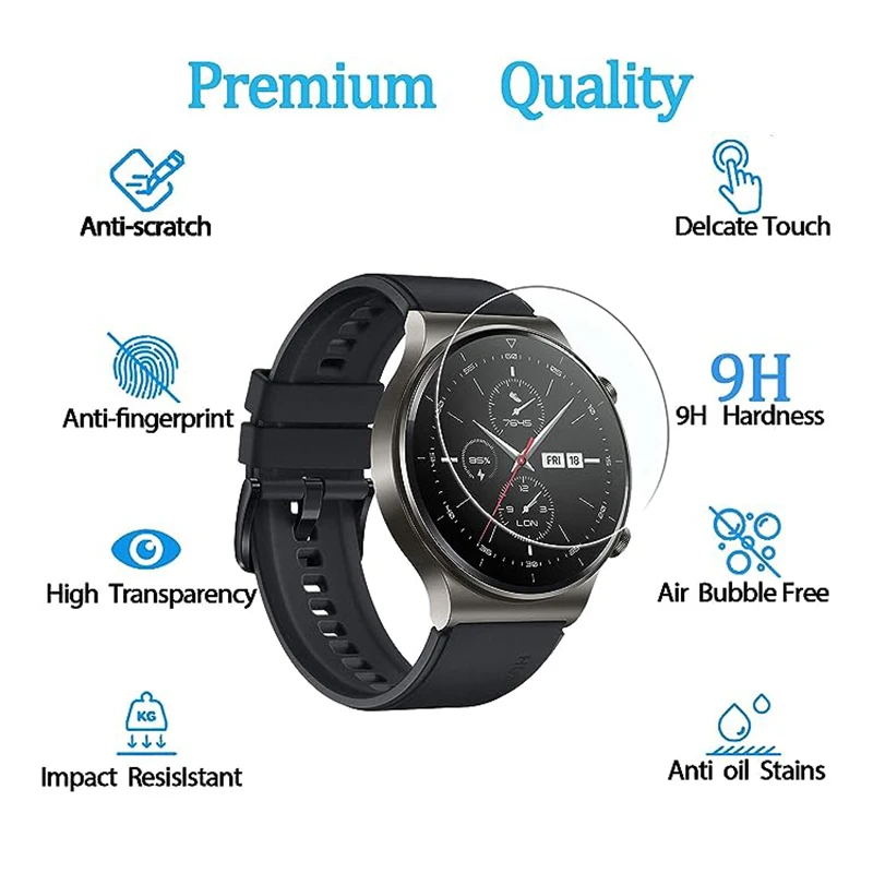 Tempered Glass Screen Protector For Huawei Watch GT 2 Pro Anti-scratch 9H Hardness HD Protective Film  For Huawei Watch GT2 Pro