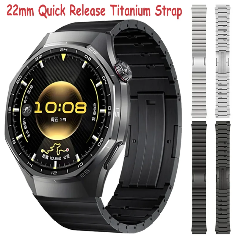

Титановый ремешок 22 мм для Huawei Watch 5 GT6-5-4 Pro 46 мм, быстросъемный высококачественный прочный браслет для Huawei Watch GT6-5-4-3 46 мм