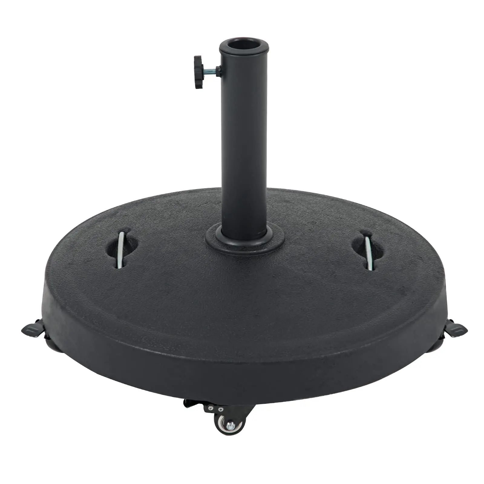 Patio Umbrella Base with Wheels, Resin Stand Weights, 52lbs, Black