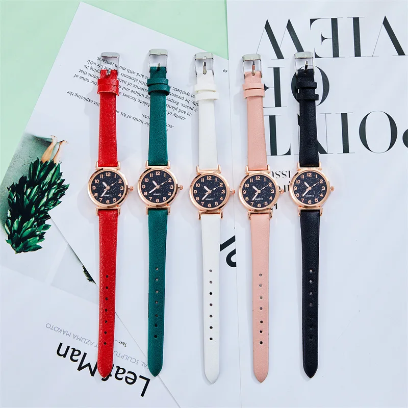 Quartz Watch Leather Strap Simple Design Dial Small Fashion Women Wristwatch Casual Watch Relojes Para Mujer Часы Женские 시계