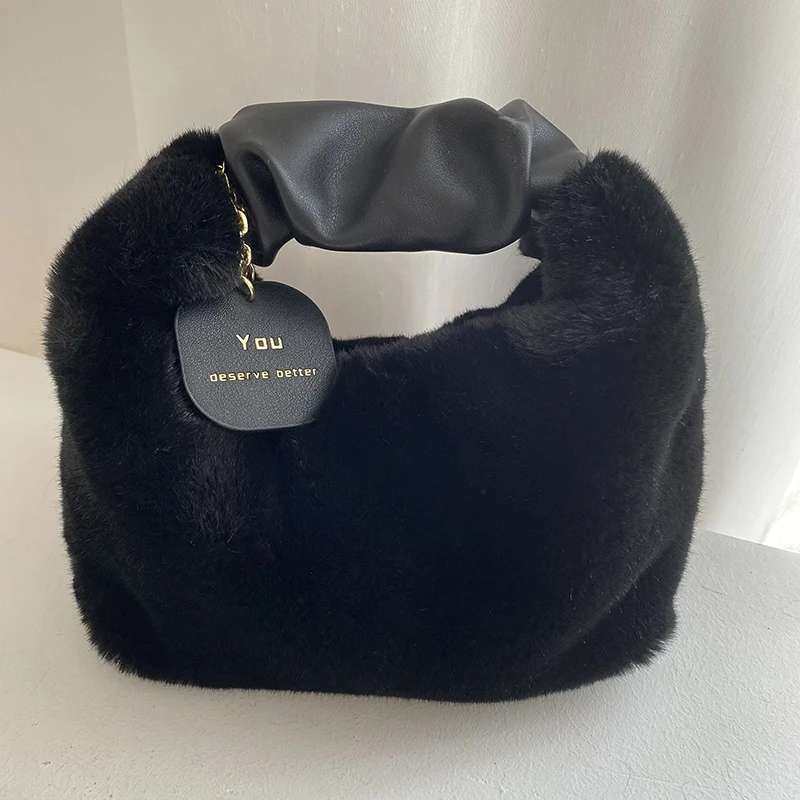 

Faux Fur Handbags for Women Fluffy Fuzzy Bags Purse Crossbody Shoulder Strap