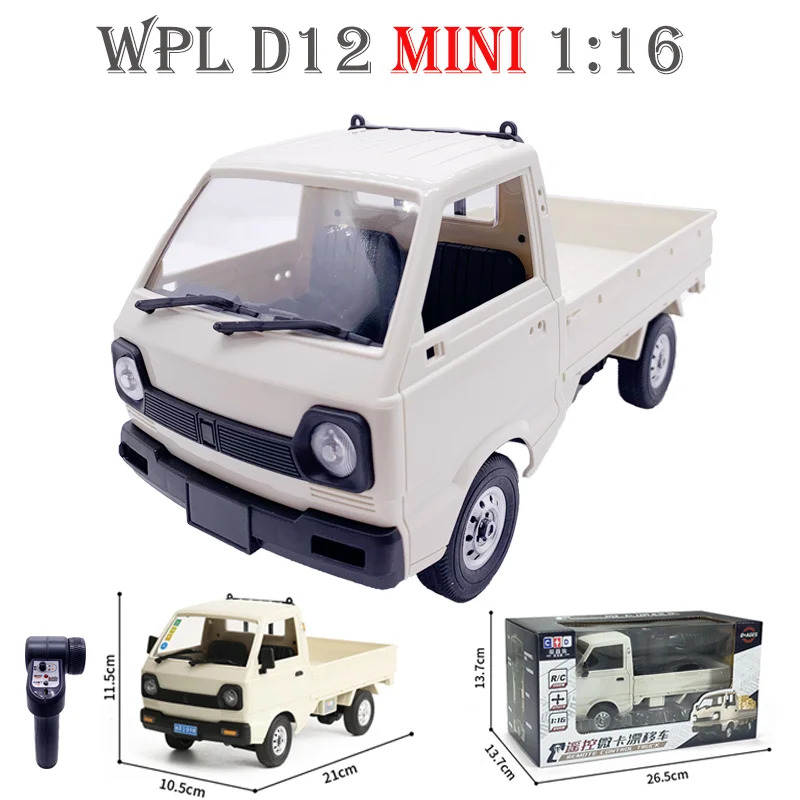 WPL D12 Mini 1:16 RC Car 2.4G Remote Control Simulation Drift Climbing Truck Light On-road D12mini Car 1/16 For Kids Gifts Toys