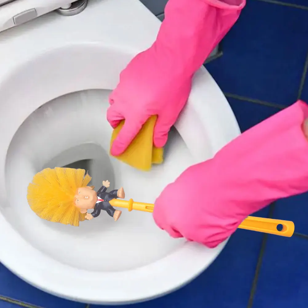 

Желтый Трамп, щетка для унитаза, забавный набор щеток для чистки туалета «Дональд Трамп», новинка, подарки, бытовые щетки для унитаза, аксессуары для ванной комнаты