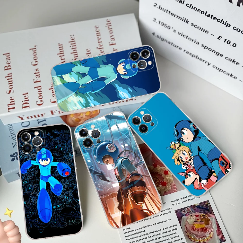 R-Rockman M-Megaman Game  Phone Case For iPhone 15 14 11 12 13 Mini Pro XS Max Cover 6 7 8 Plus X XR SE 2020 Funda Shell