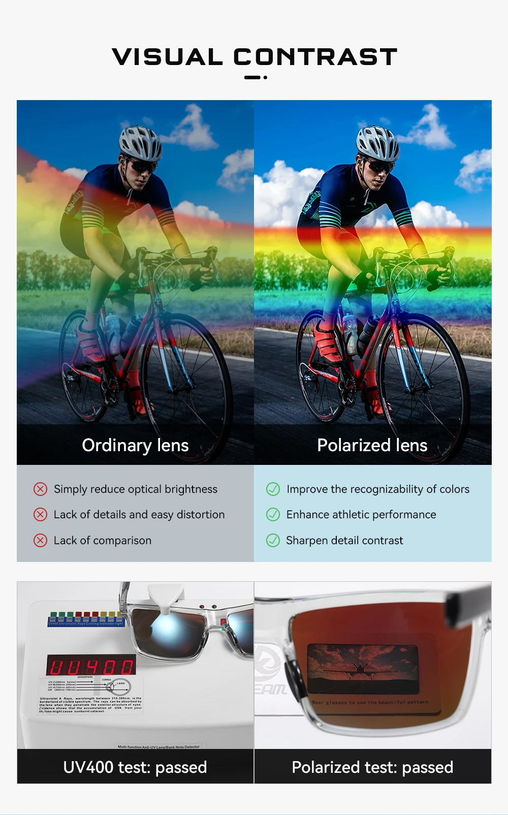 KDEAM Übergroße Herren-Sonnenbrille, polarisiert, TR90, große Sonnenbrille, Breite 160 mm, Schutzhülle im Lieferumfang enthalten, KD0737 MAX – Detail 4