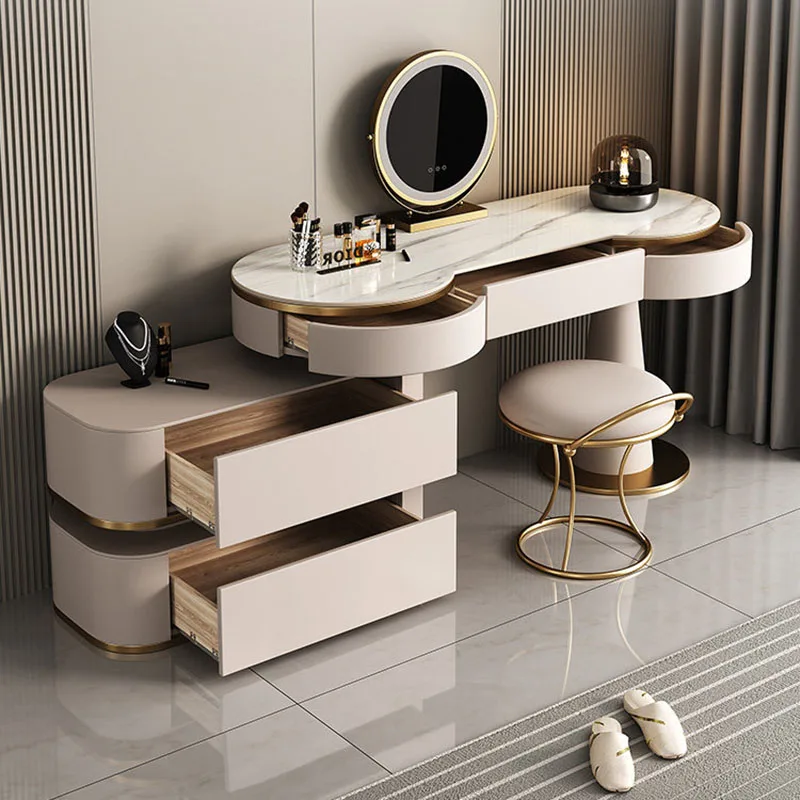 Modern Luxury Vanity Table Drawers Storage Cosmetics Filing Cabinets Dressing Table Beauty Coffee Penteadeira Home Furniture