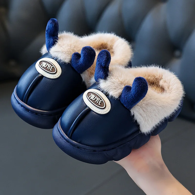 2026 Children Winter Fashion Cotton Shoes Cartoon Soft Soled Warm Non-slip Girls Home Outdoor Boys Thick-soled Wool Cotton Shoes