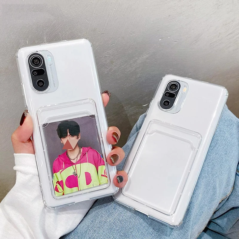 حافظة بطاقات عصرية محفظة شفافة لهاتف OPPO A53 A53S A54 A54S A55 A56 A57 A57S A57E A58 غطاء هاتف جيب شفاف للصور