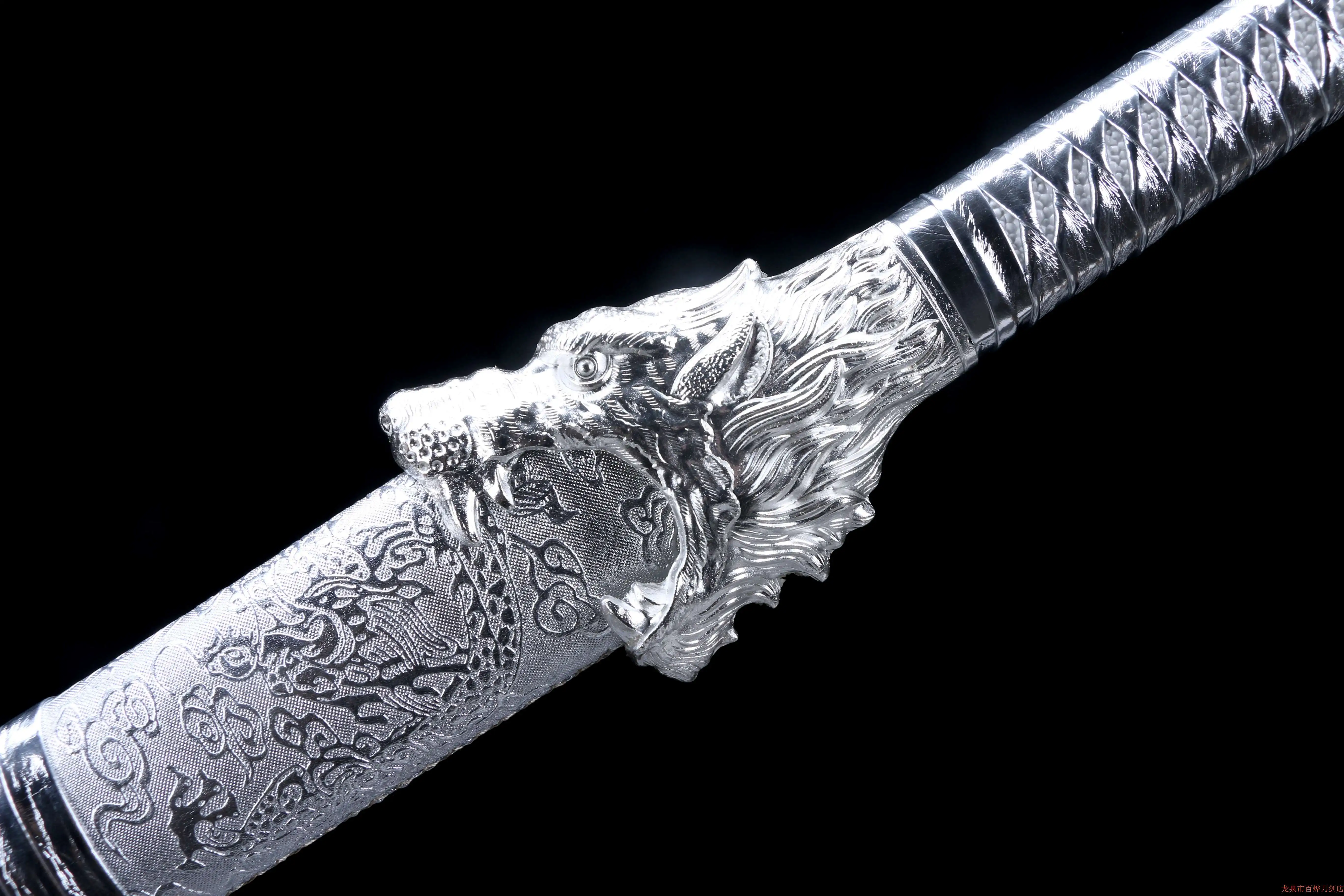

120 cm Medieval Viking Wolf King silver-plated sword manganese steel katana Battle preparation Ninja Kung Fu Martial arts full t