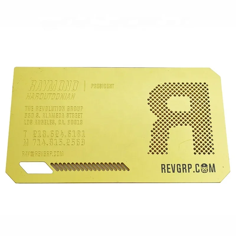 Impresión personalizada, corte láser de oro rosa, logotipo de nombre grabado, tarjeta de visita de crédito VIP de acero inoxidable de lujo, tarjeta de visita de Metal