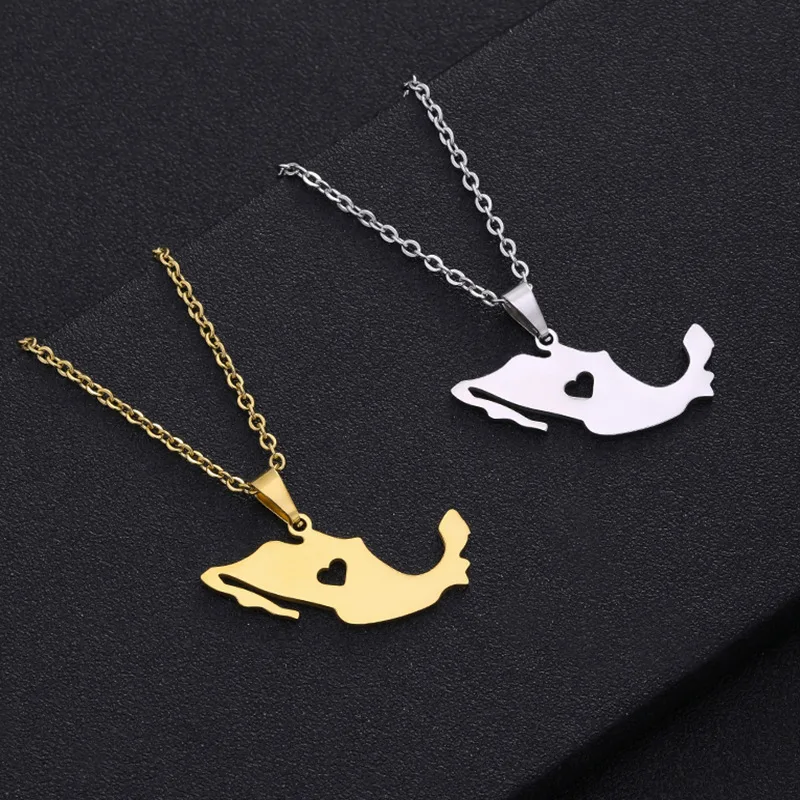 High-end Stylish Mexico Map Pendant Necklace Cool Trendy Versatile Stainless Steel Necklace for Men Women Daily Wear