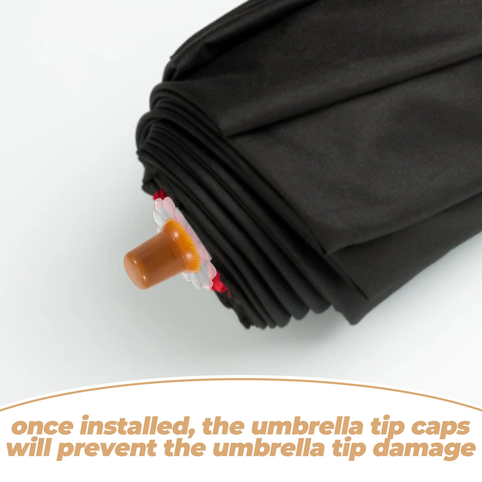 

2Sets Plastic Umbrella Tops Cover Replacement Durable Lightweight Repair Protective Caps Accessories Umbrella Repair Parts