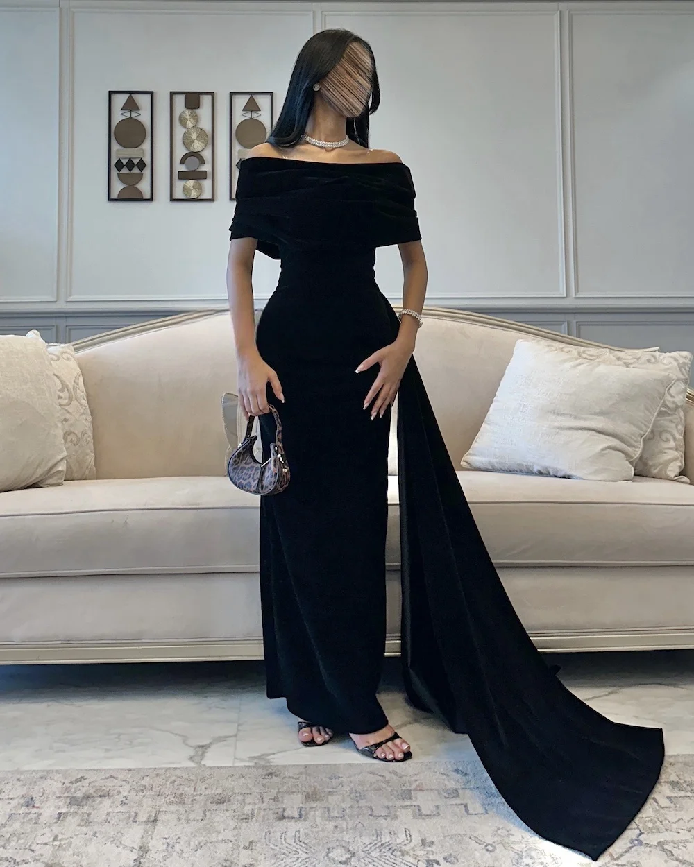 

Mina Customized Backless Arabic Evening Dress Luxury Elegant Party Dresses Woman One Word Dresses for Special Occasions Prom