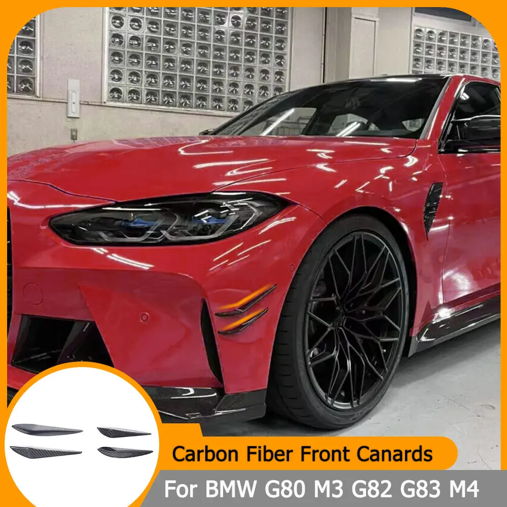 

Накладки на передний бампер автомобиля для BMW 3 4 серии G80 M3 G82 G83 M4 2021 2022 Dry Carbon Front Canards